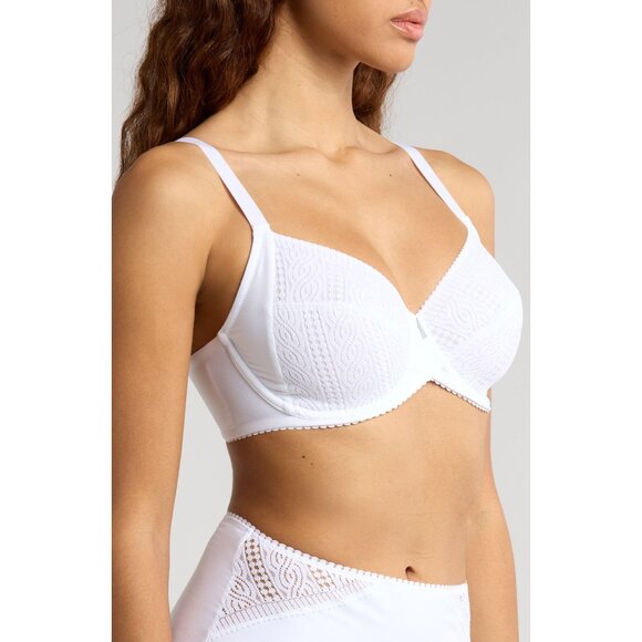 🆕CHANTELLE Daily Support Full Non-Padded Underwire Bra 34DD White #915MU - Picture 2 of 11